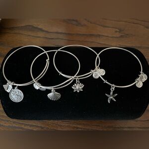 Alex and Ani Silver Charm Bangle Set.